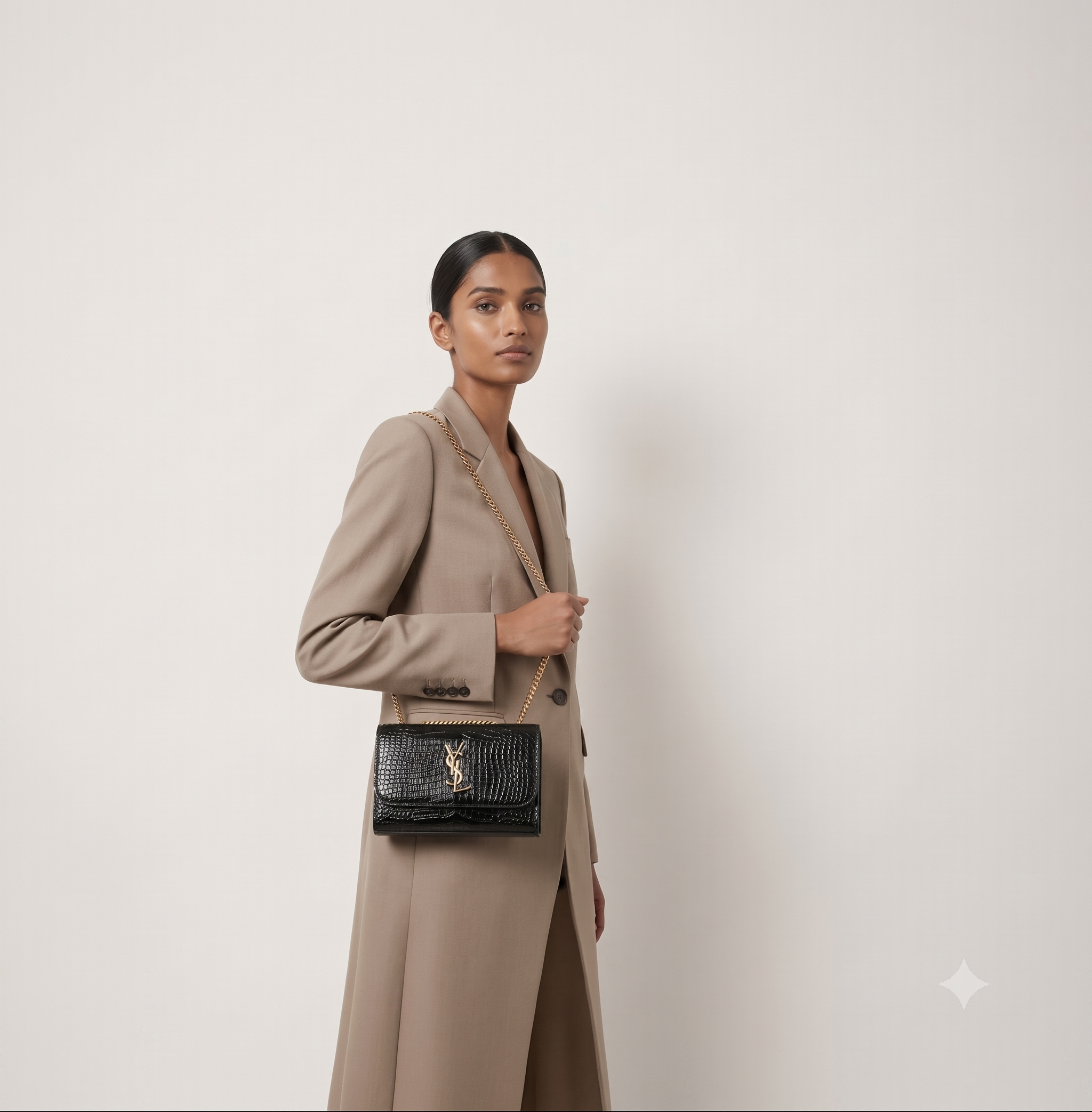 Signature Black Croc Tote
