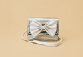 Elegant Croc-Texture Bow Handbag