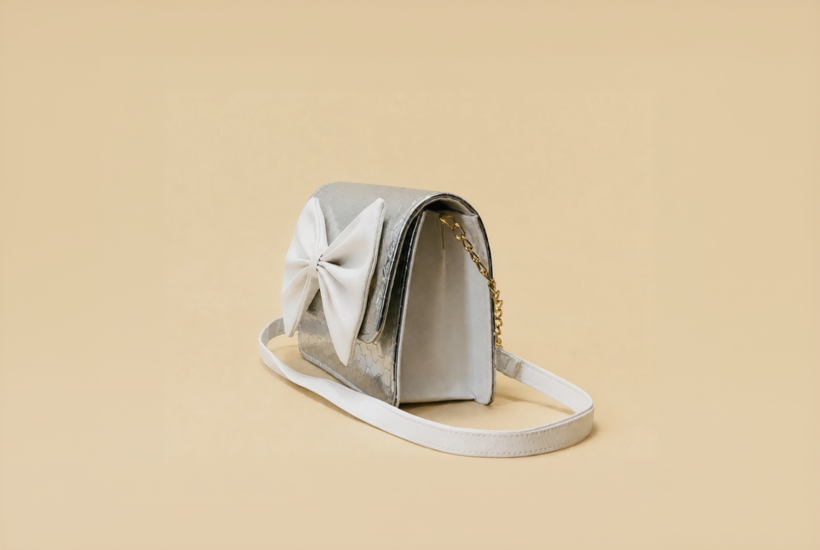 Elegant Croc-Texture Bow Handbag