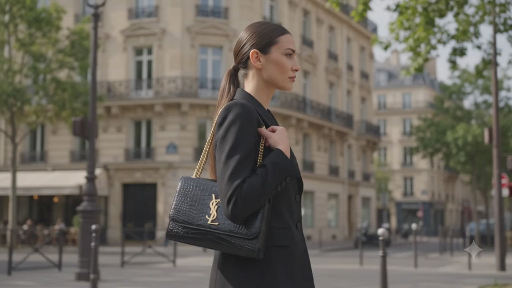 Signature Black Croc Tote